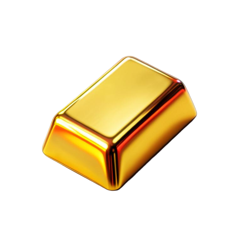 Shiny gold bullion bar